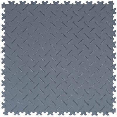 BoSepta PVC Klickfliese Garagenboden–7mm-Dunkelgrau-Riffelblech