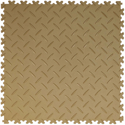 BoSepta PVC Klickfliese Garagenboden–7mm-Beige-Riffelblech