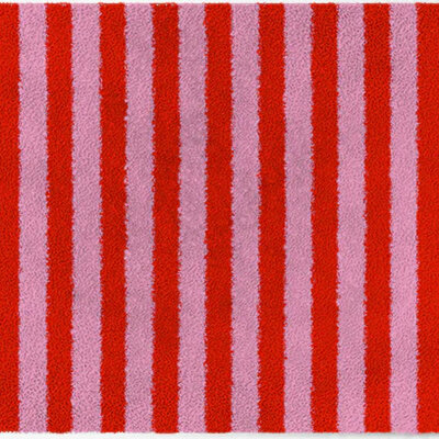 ColorStar-Stripes-Innenfußmatte –Rosenrot– 60 × 85 cm
