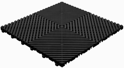 BoGrid Balkonfliesen 18 mm–offene Klickfliese-flach |Schwarz