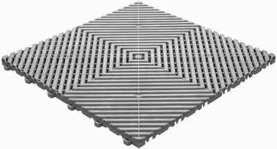 BoGrid Balkonfliesen 18 mm–offene Klickfliese-flach | Weiss-Alu