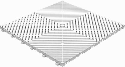 BoGrid Balkonfliesen 18 mm–offene Klickfliese-flach | Weiss