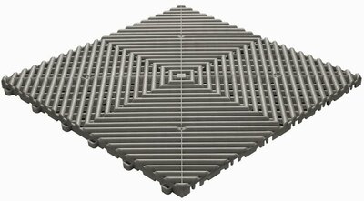 BoDeck Balkonboden 18 mm – Offene Klickfliesen-abgerundet | Graubraun