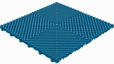 BoDeck Balkonboden 18 mm – Offene Klickfliesen-abgerundet | Blau