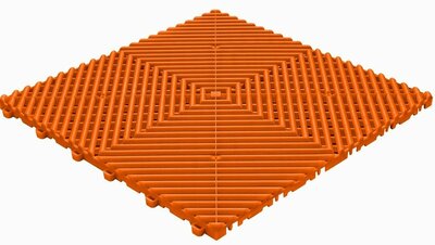 BoDeck Balkonboden 18 mm – Offene Klickfliesen-abgerundet | Orange
