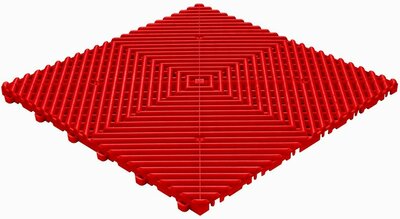BoDeck Balkonboden 18 mm – Offene Klickfliesen-abgerundet | Rot