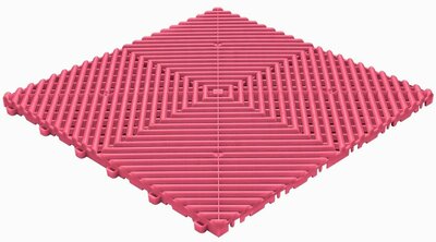 BoDeck Balkonboden 18 mm – Offene Klickfliesen-abgerundet | Pink