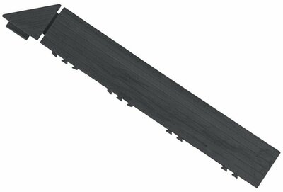 Abschlußkante mit Eckteil für 12 mm BoFudra Klickfliesen Dunkelgrau